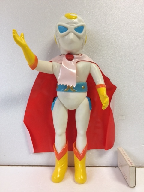 当時物 月光仮面 ソフビ ブーツ付き 面取れ人形 .: 月光