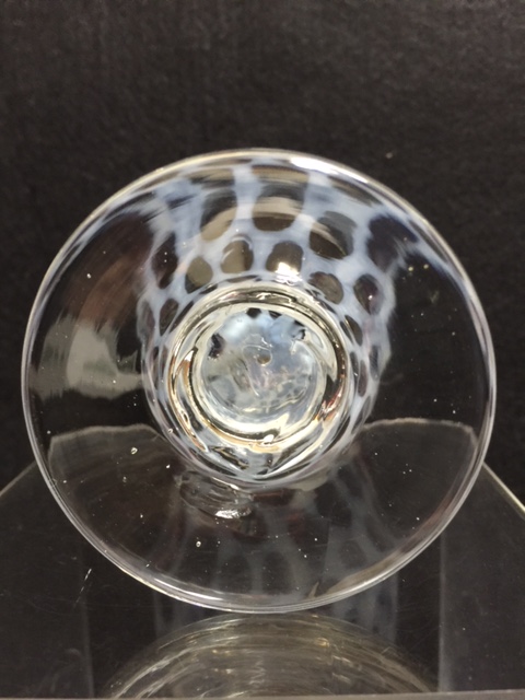 希少☆氷コップ 水玉柄 赤縁 なつめ型 12．5cm 吹きガラス 大正