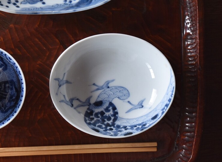 平安陶春の染付梅菓子鉢 平安陶春の染付梅菓子鉢 染付の食器の通販|食器