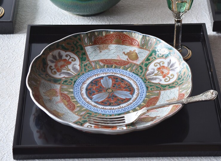 骨董古伊万里(シダ唐草紋)なます皿4枚