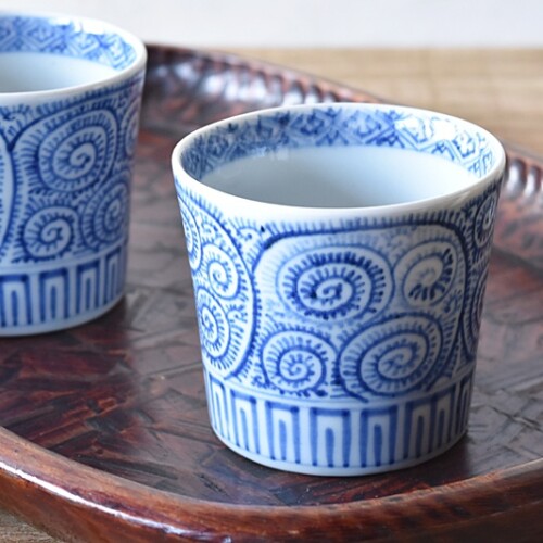 蕎麦猪口 3ケ 染付 江戸 風景 山水 向付 古伊万里 古伊万里 山水