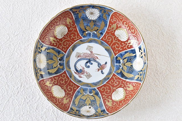 華やかな食卓！ 金彩古伊万里皿(直径21cm)」富貴長春皿4客セット 骨董アン