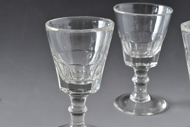 アンティークカットガラス リキュールグラス 食前酒グラス 3客セット