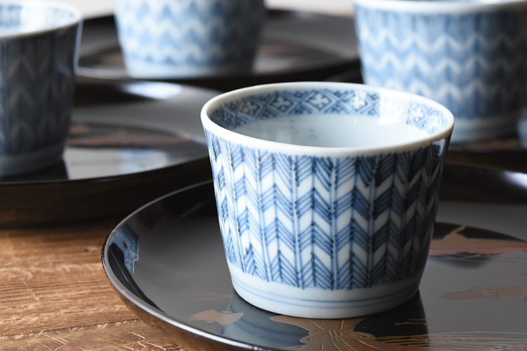 古伊万里 染付蕎麦猪口29客B 東Y6-1206④ 古伊万里 染付