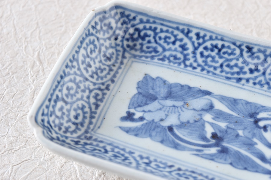 古伊万里 染付蛸唐草蓋物 五客 冨貴長春 松竹梅 古美術