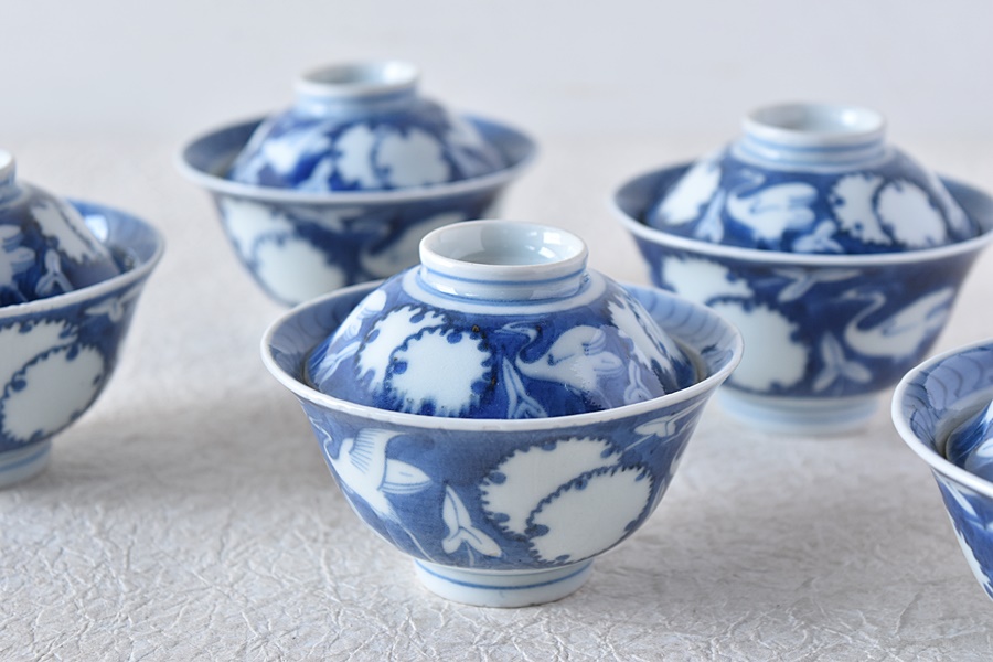 染付 筒 筒茶碗 花窓文 火入れ 古伊万里 古美術 古道具 アンティーク it-