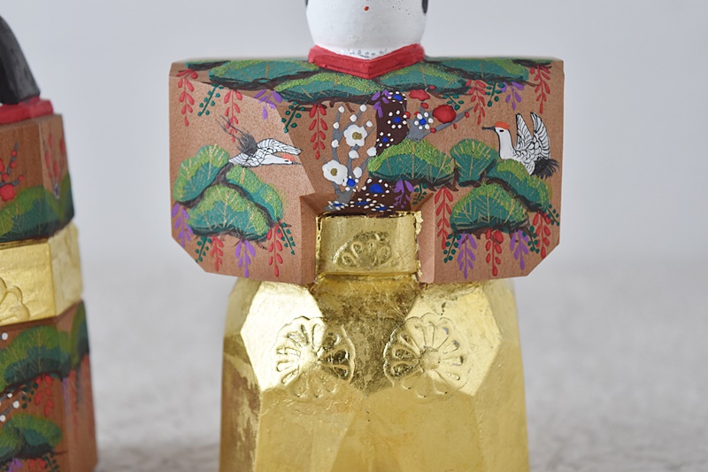 奈良一刀彫 雛人形 鎌田麦風 立雛 - 生活骨董と古布のアンティーク