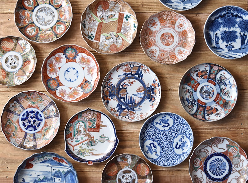 お値下げしました、古伊万里 色絵 梅・菊・蝶紋大鉢 お値下げしま