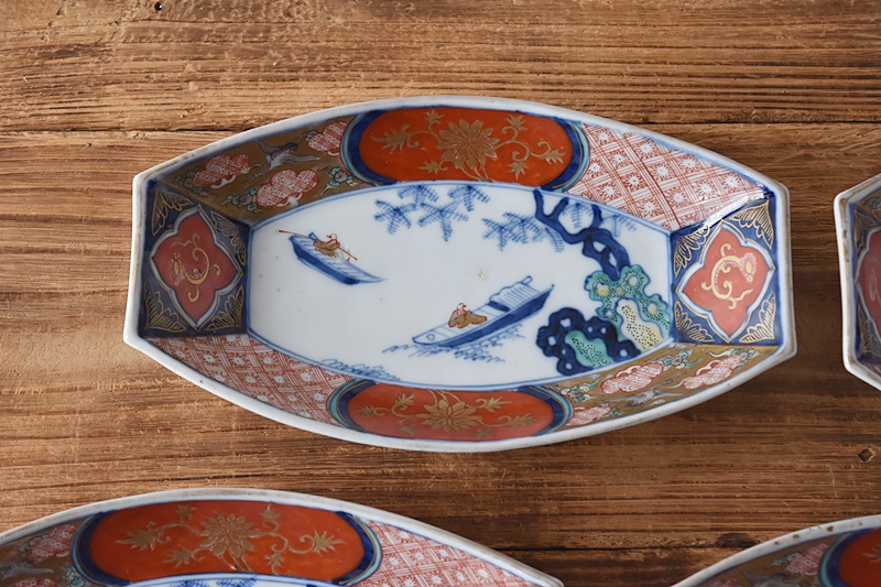 大聖寺伊万里 古伊万里 伊万里 菓子皿 鑑賞陶器 蔵出し 富貴長春 1客