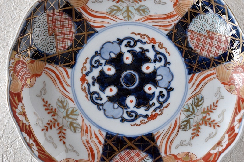 A940-5/萬暦意鳳凰画中皿7客/小皿/小鉢/向付/銘々