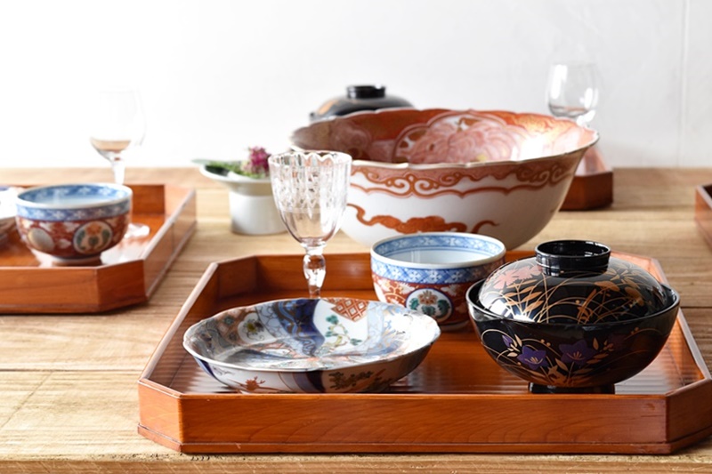 輪島塗 天然木蒔絵「竹に雀文」吸物椀(雑煮椀)10脚揃 明治後期から大正