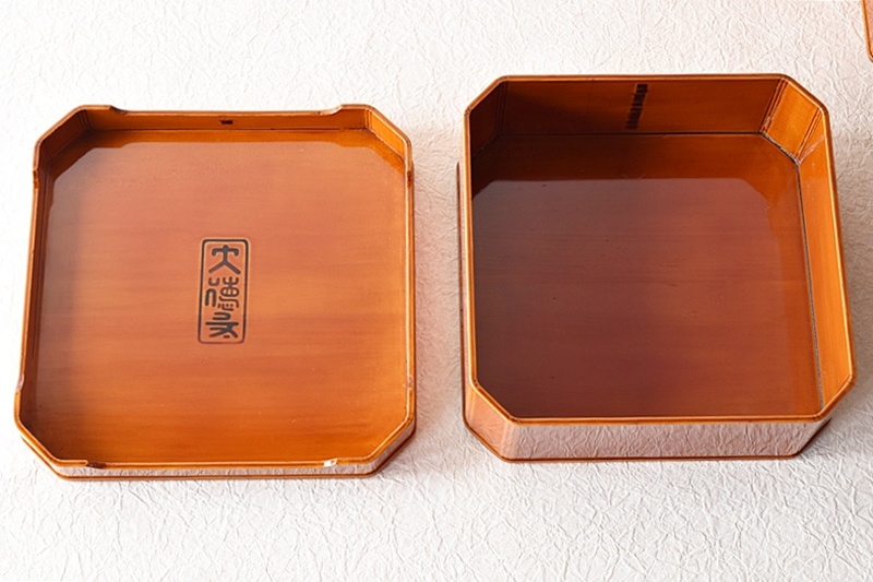 飛騨春慶塗 大徳寺弁当箱 五客 美品 茶道具 懐石道具 送料込 飛騨