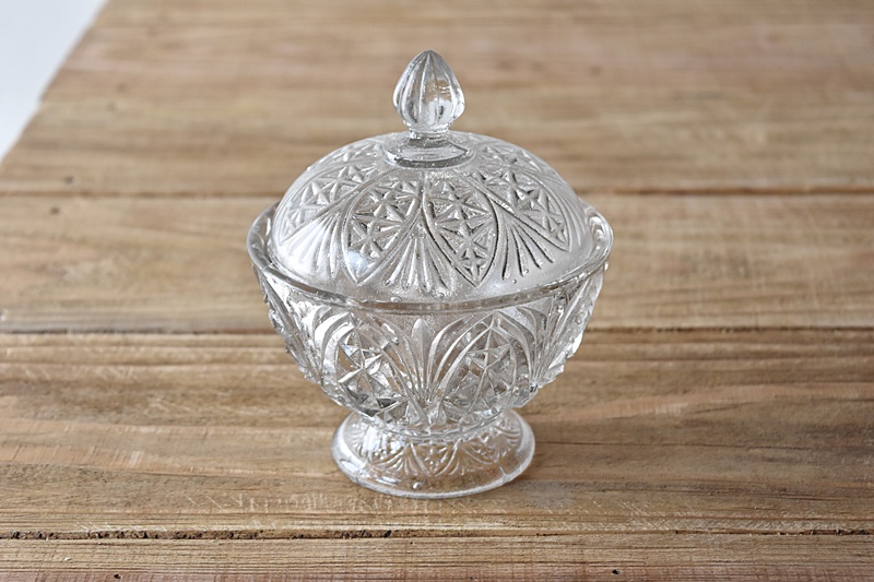 型ガラスのキャンディーポット - 生活骨董と古布のアンティーク