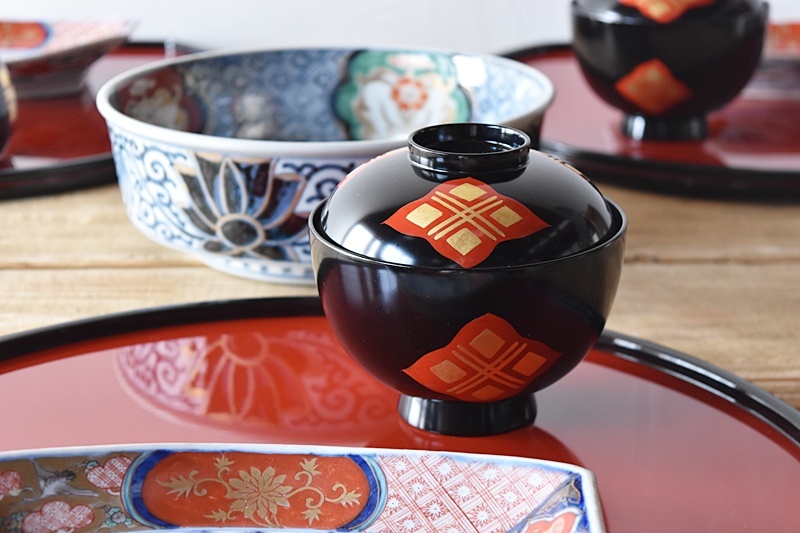 新品 秀衡塗り/お椀 蓋付き/5客セット /漆器 /うるし/漆器／伝統工芸