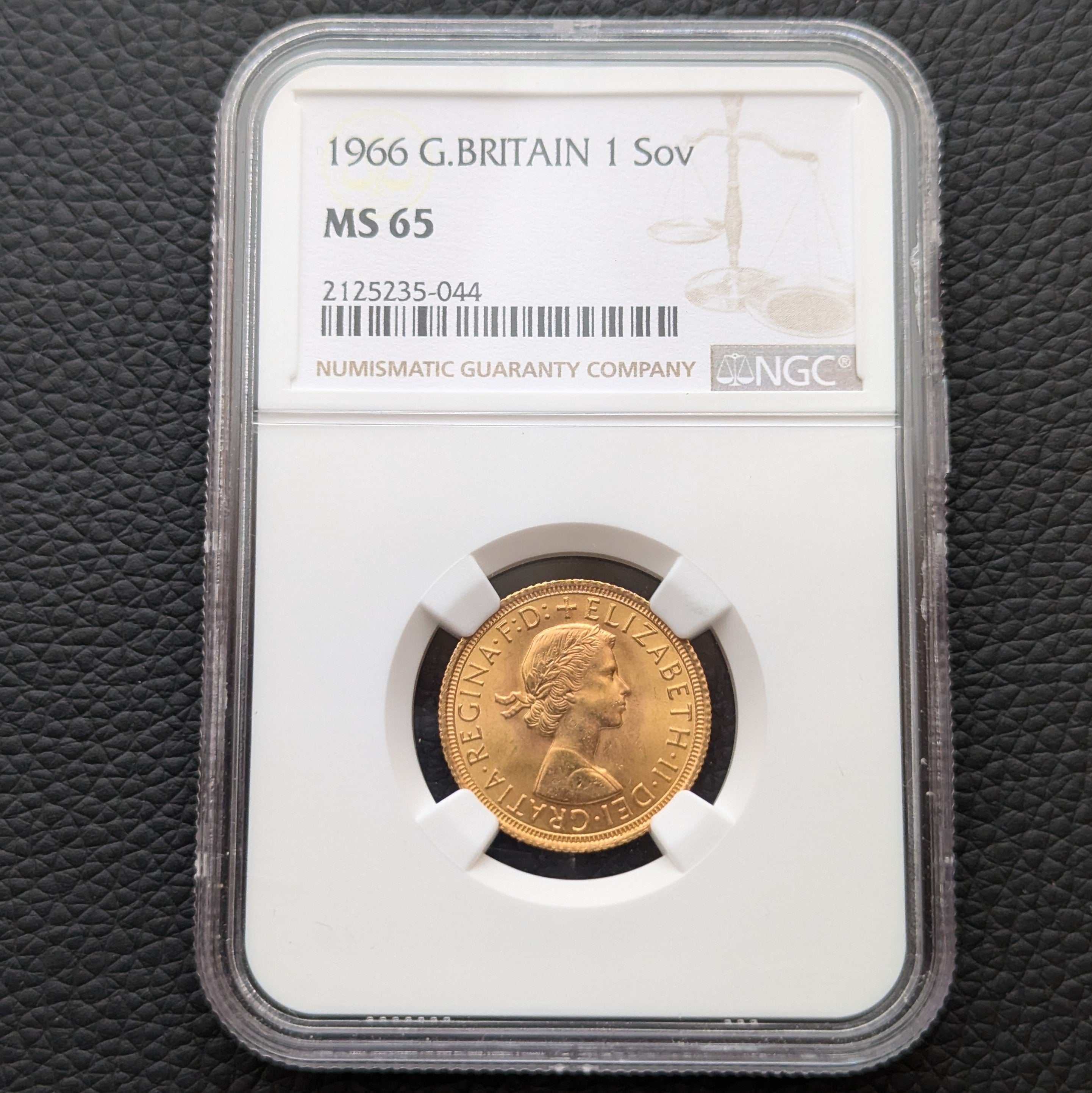 1966年 イギリス ヤングヤング エリザベス二世女王 1ソブリン金貨 1SOV