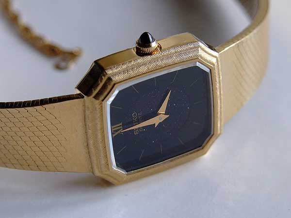 新品電池】RADO オクタゴン ゴールド ブラック文字盤 ビンテージ