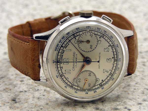クロフォード CRAWFORD クロノグラフ シルバーダイヤル 手巻き | アン