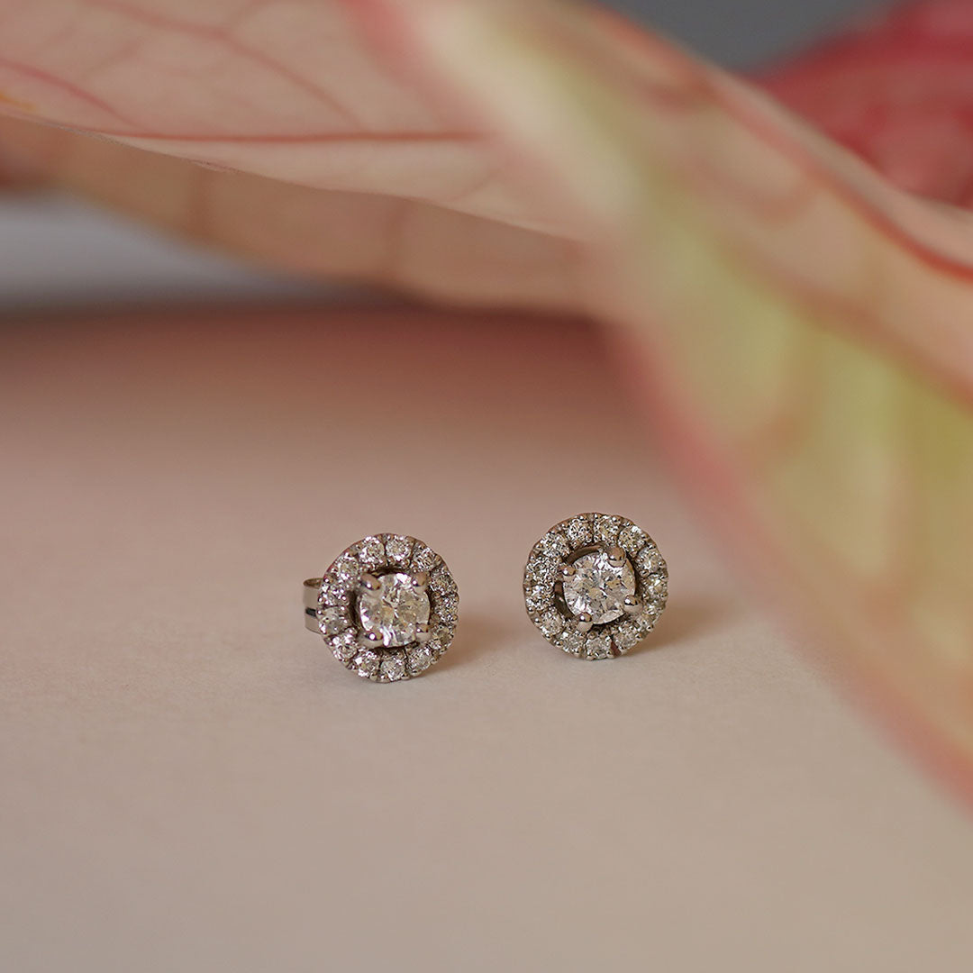 PT900 計0.3ctダイヤモンド ヘイロー ピアス – anybelle