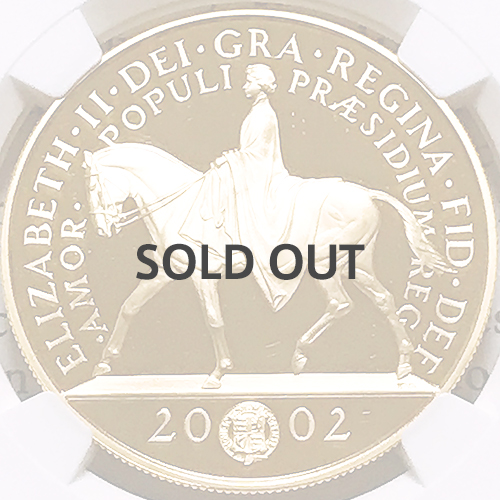 2002 ゴールデンジュビリー 馬上の女王 P50銀貨 NGC PF69UC 2002