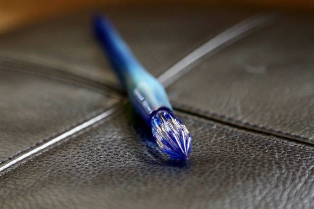 aun◇ガラスペン 灯すティール M aun】ガラスペン 灯す 青 aun】ガラス