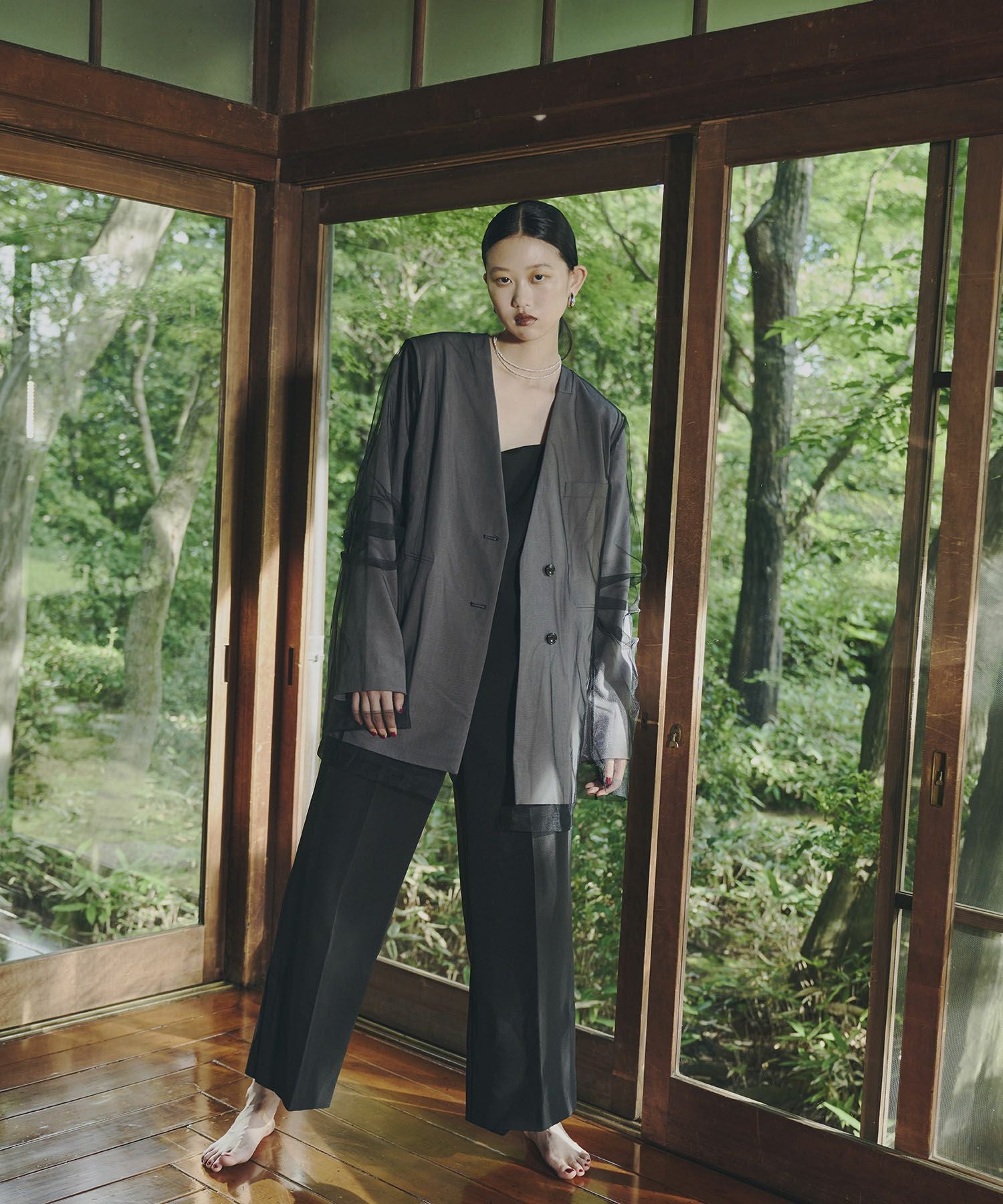 boxy layered tulle jacket | ANDRESD