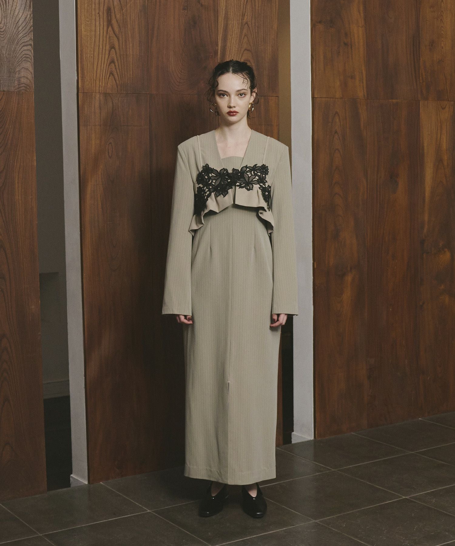 pinstripe tailored bustier dress | ANDRESD