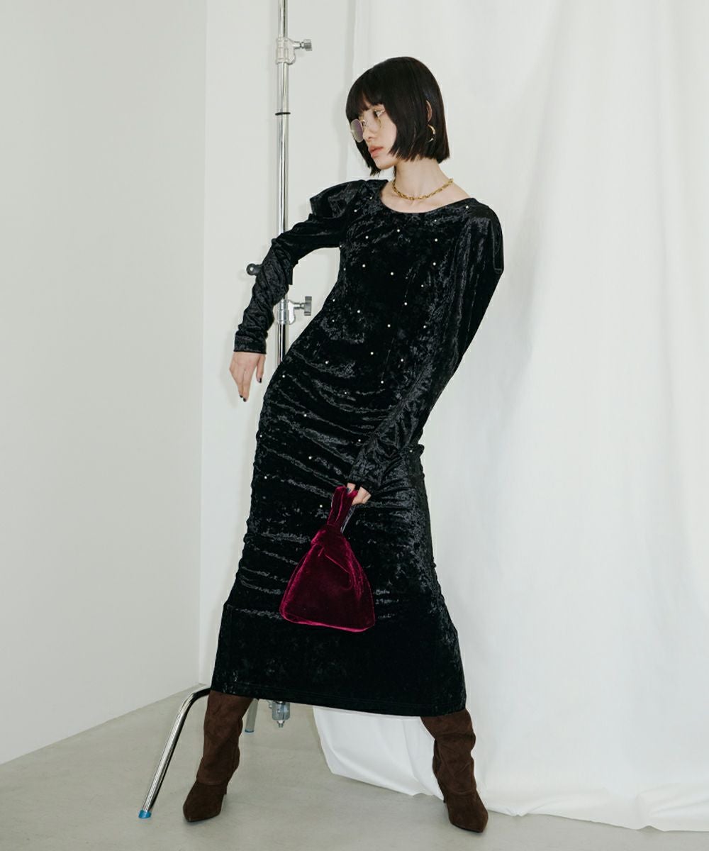 pearl glow velour dress | ANDRESD