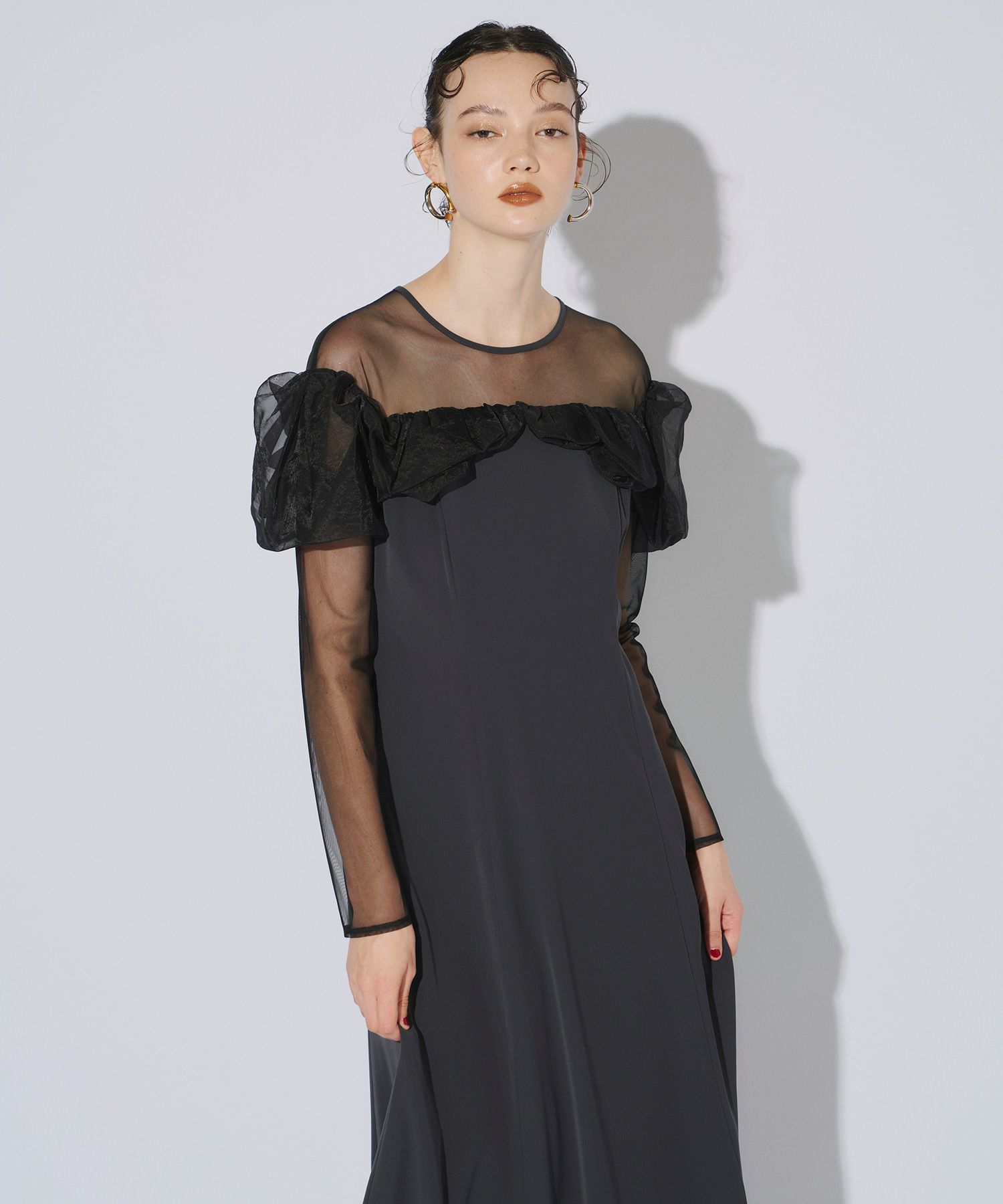 ANDRESD frills flare dress