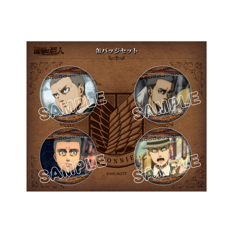 ぺたん娘 進撃の巨人 マルコ・ボット 缶バッチ 70個 ぺたん娘 進撃の巨人