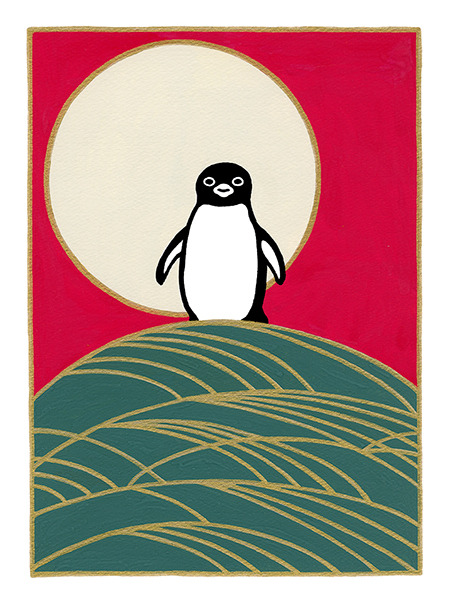 完美品 限定 Suica 千葉ピーナッツ ペンギン 台紙 さかざきちはる