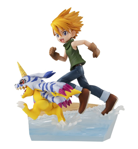 デジモンアドベンチャー」より石田ヤマトと相棒「ガブモン」が元気よく