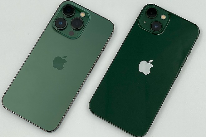 iPhone 13」のグリーン、「iPhone 13 Pro」のアルパイングリーンは
