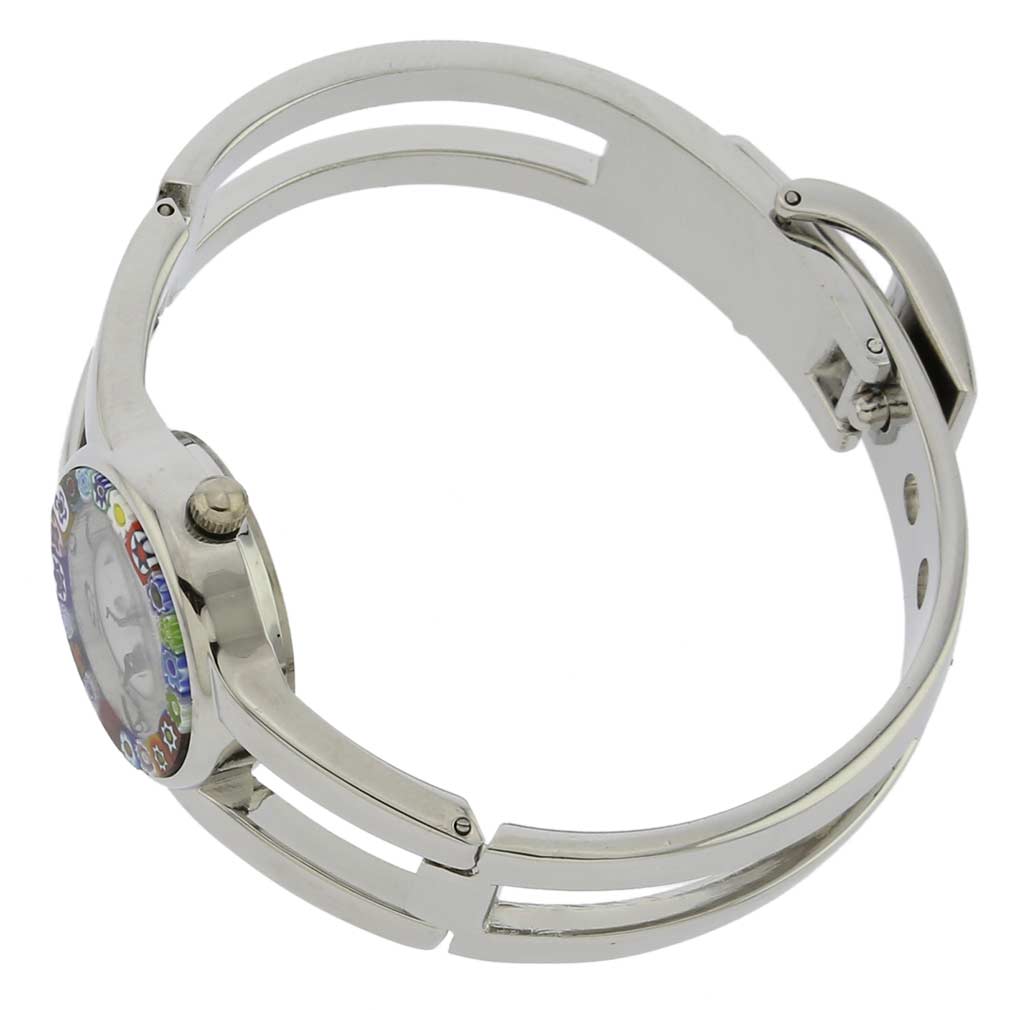 Murano Watches | Murano Millefiori Watch with Metal Bracelet