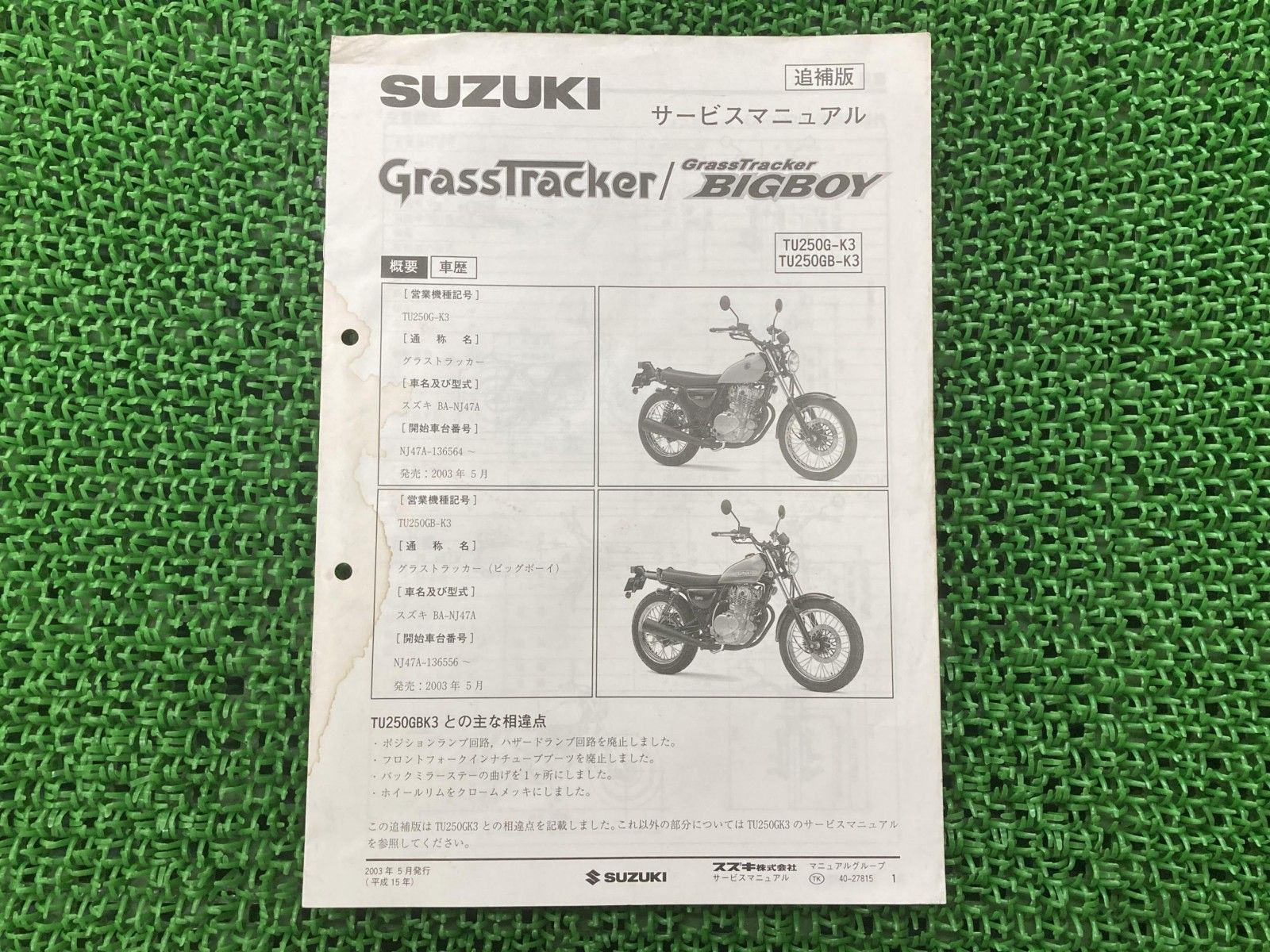 グラストラッカー ビックボーイ サービスマニュアル スズキ 正規 中古
