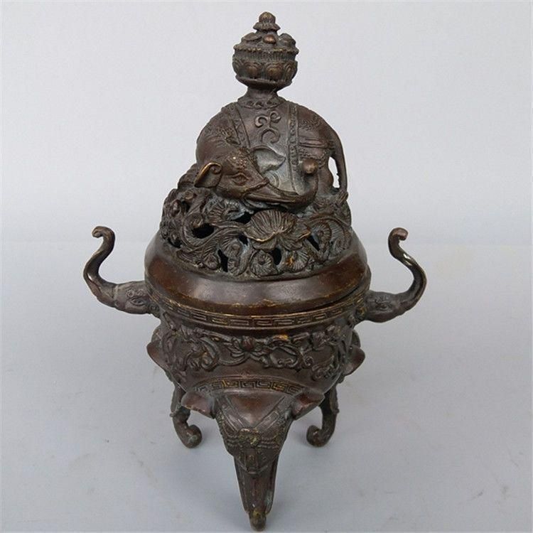 銅器 仏手倒流香 茶台 机 事務室 薫香炉 装飾品 工芸品 置物 銅器 仏手