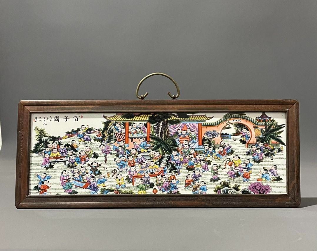 景徳鎮 陶板画 煙雨江南 客間 玄関 茶室書斎 装飾品 現代工芸品 美術品