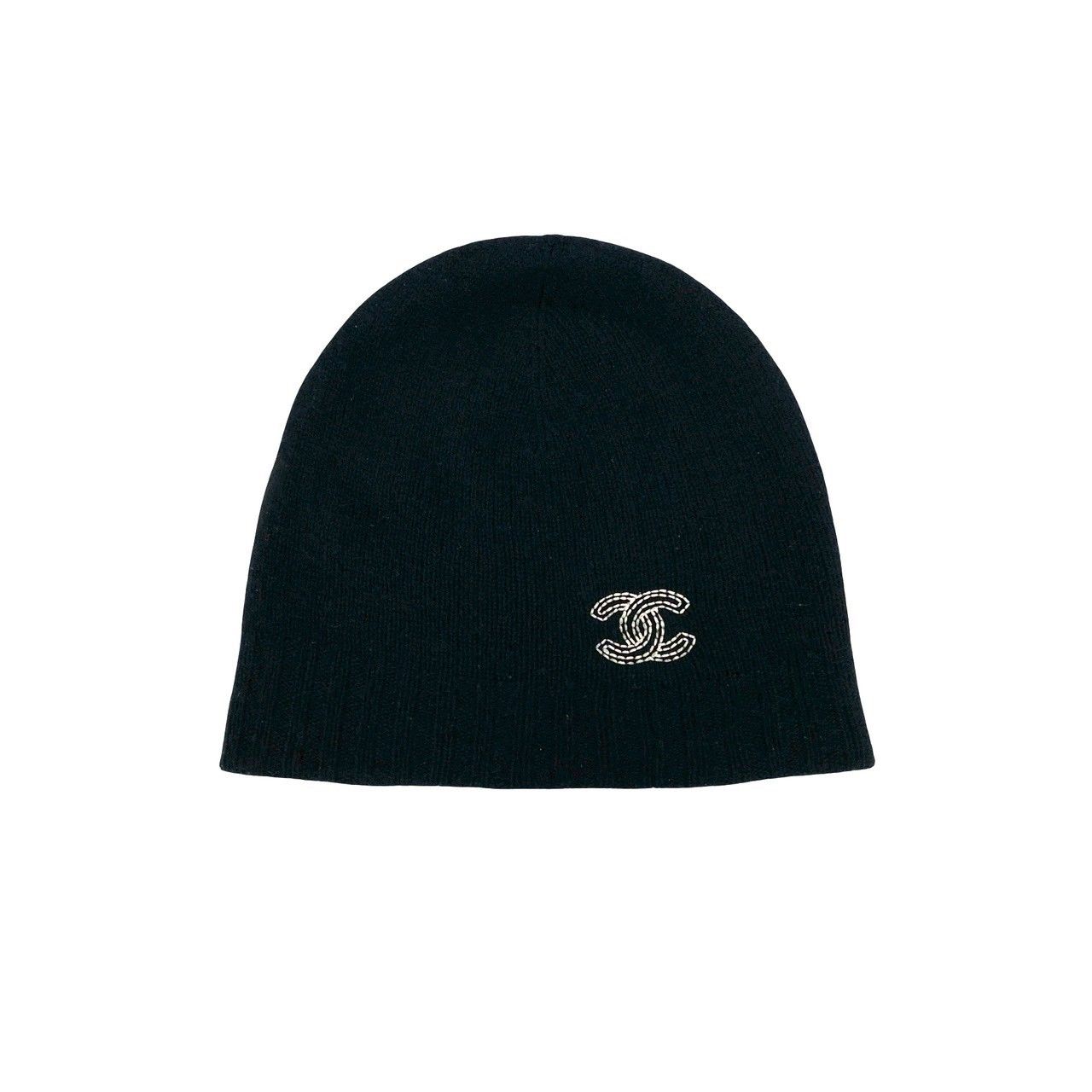美品 シャネル CHANEL ココマーク カシミヤ混 ビーニー ニット帽 帽子