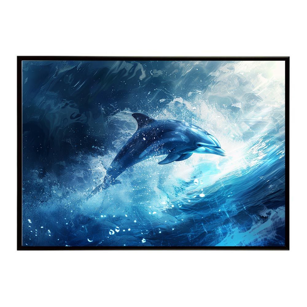 A1サイズ（約59x84cm）】【lh-poster-6082】イルカ 海 ブルー