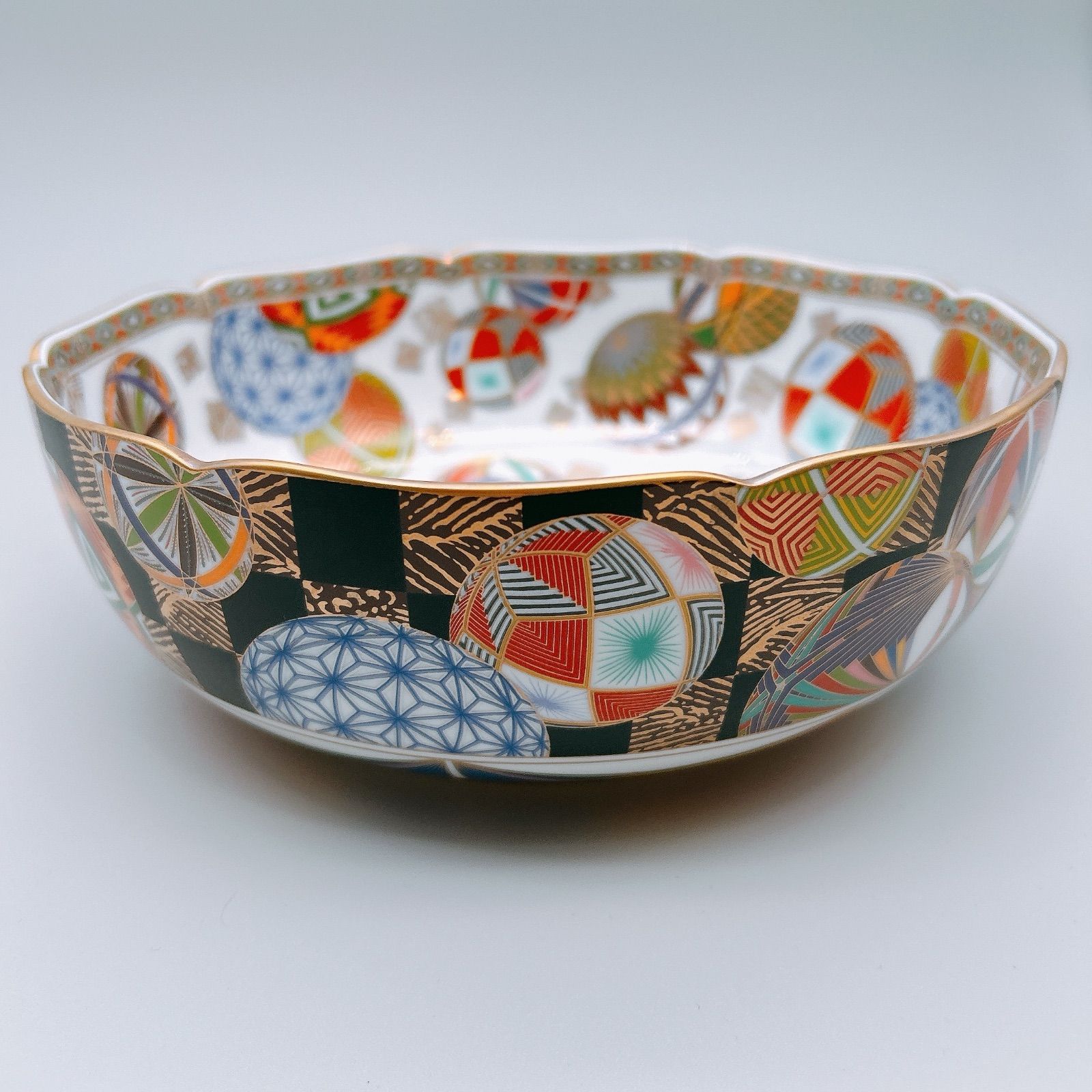 前畑陶器 庫山窯 色絵手まり 菓子鉢 廃番・希少 前畑陶器 庫山