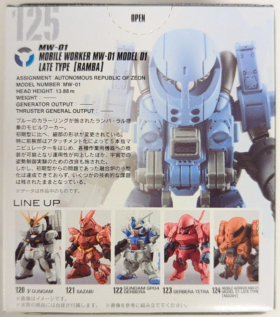 GUNDAM CONVERGE #01 125 モビルワーカー MV-D1 型 GUNDAM CONVERGE