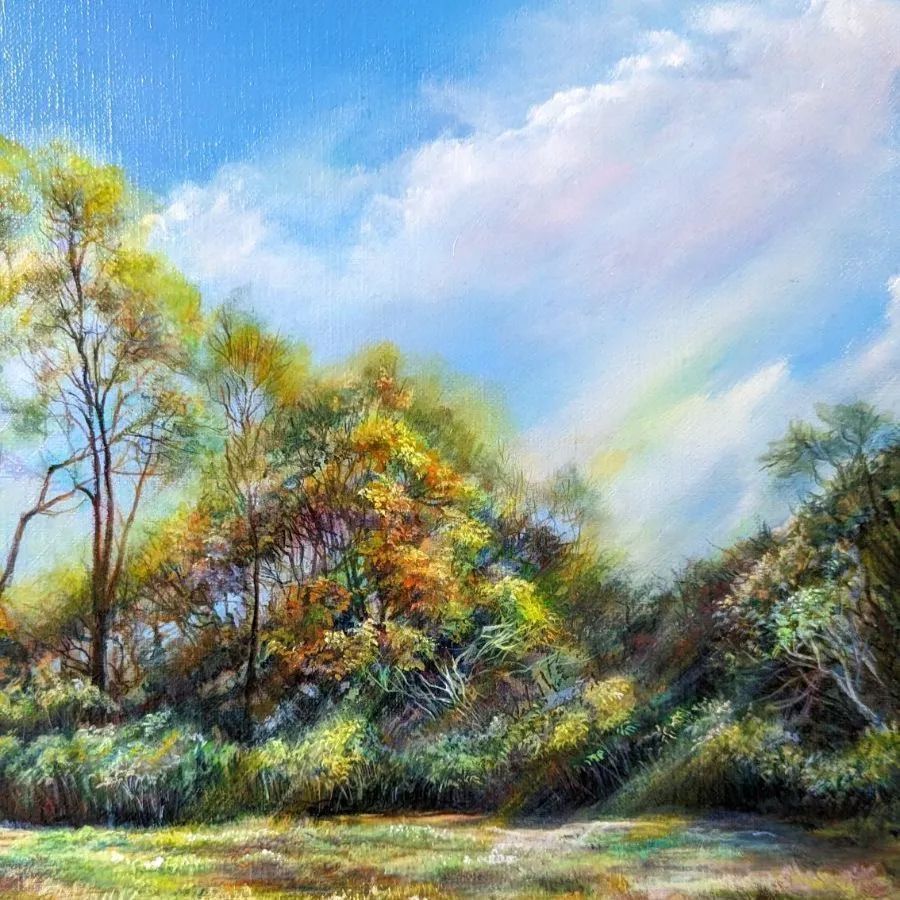 ☆美瑛・うねるイモ畑・肉筆油彩画・F6キャンバス ☆美瑛・うねるいも