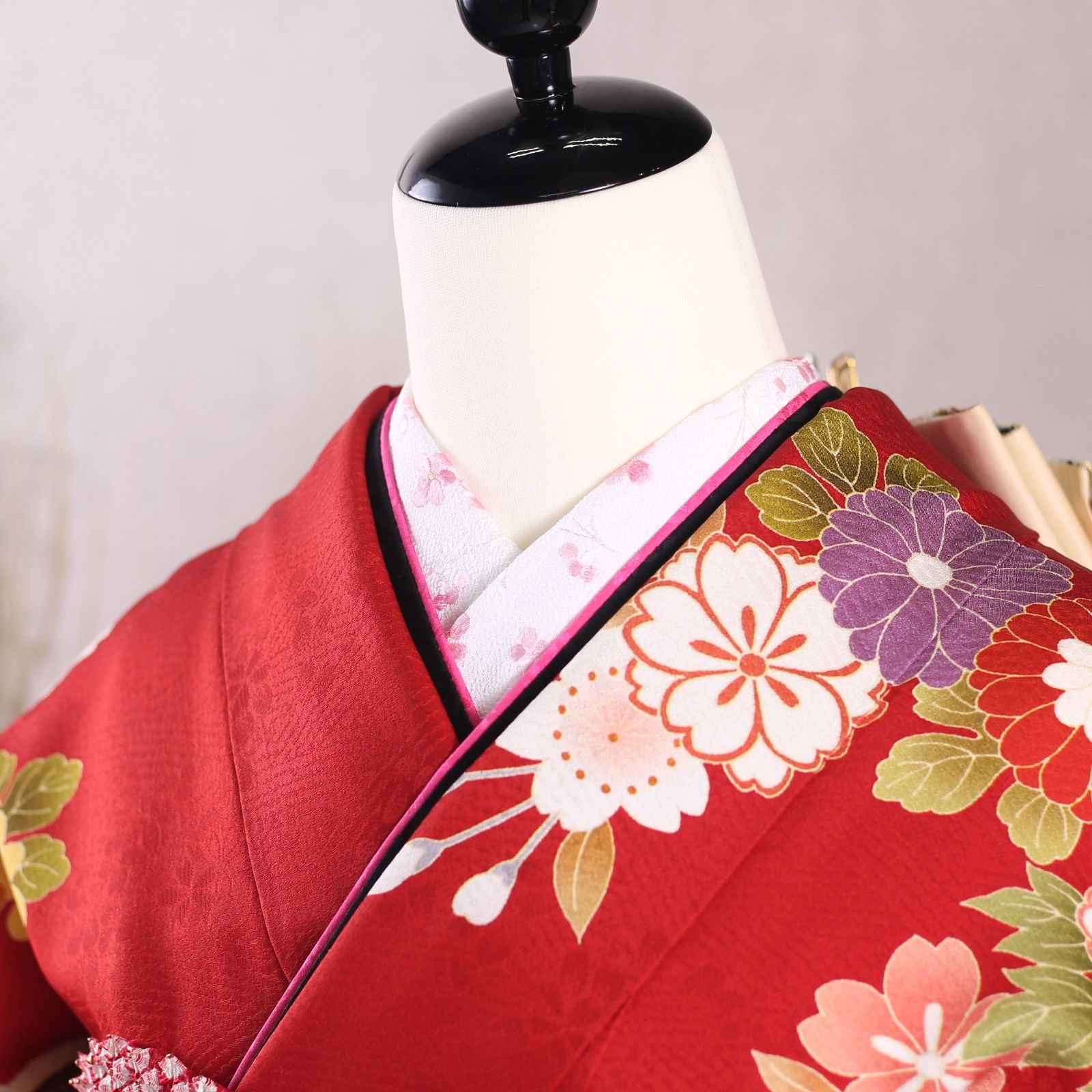 振袖 フルセット 【着付け小物付き】赤 古典 美品 振袖フルセット 振袖