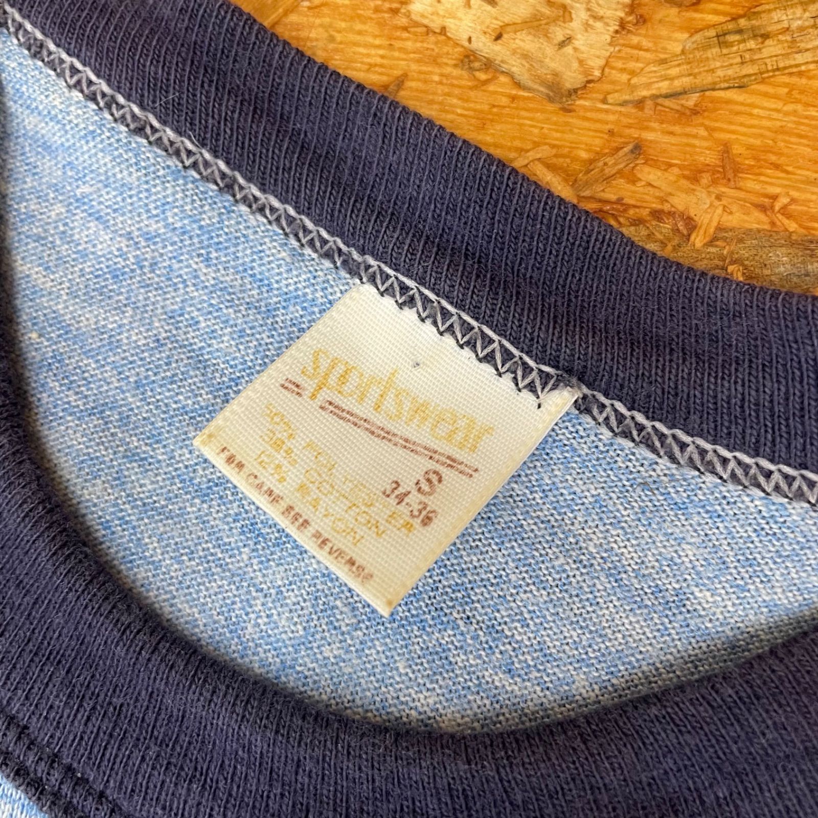 70s USA製 sportswear リンガーTシャツ S 旧タグ 半袖 US古着 70年代