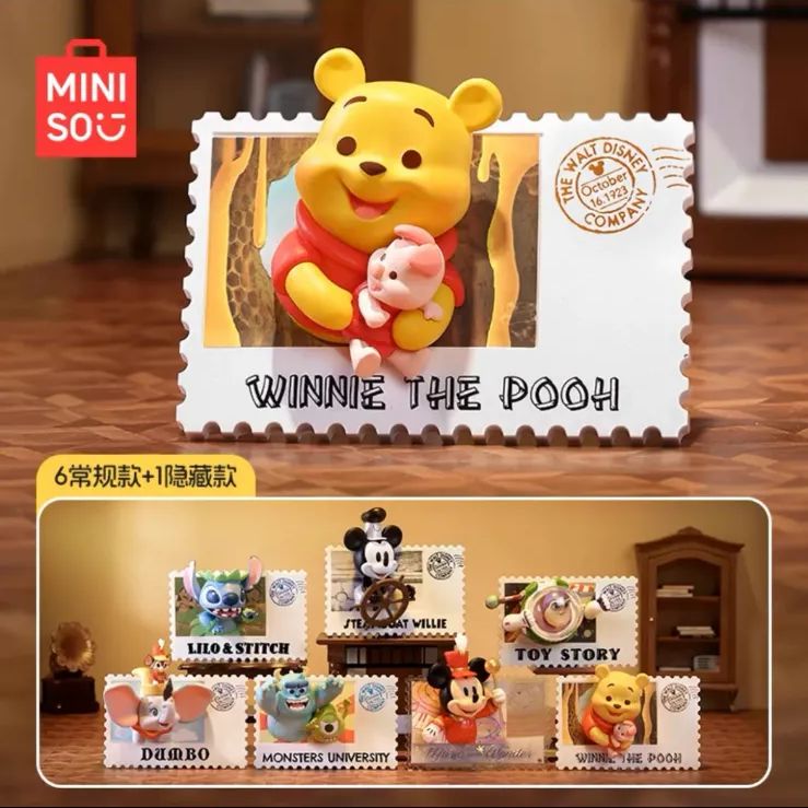 被りなし6種セット 海外 限定 ディズニー MINISO レトロ 切手 シリーズ