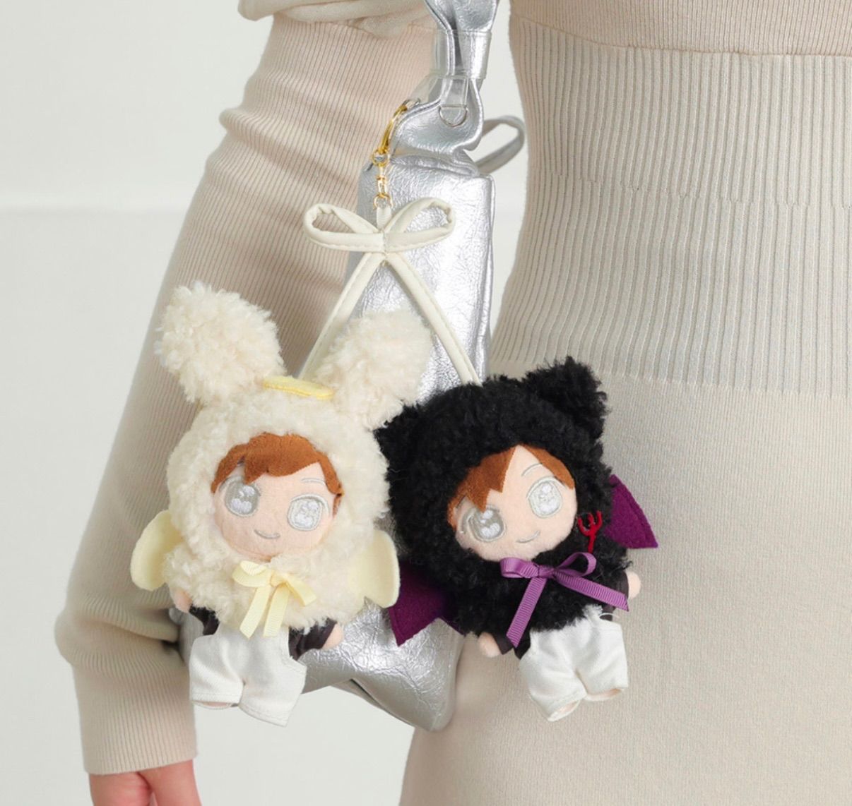 10cm 15cm】天使と悪魔♡ ニコイチぬい服 ぬいぐるみポンチョ 着せ替え