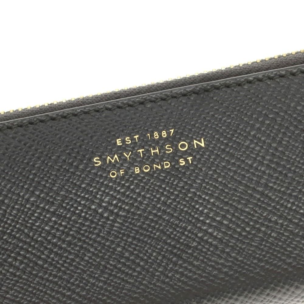 スマイソン SMYTHSON 型押しレザー ペンケース ブラック【メンズ】