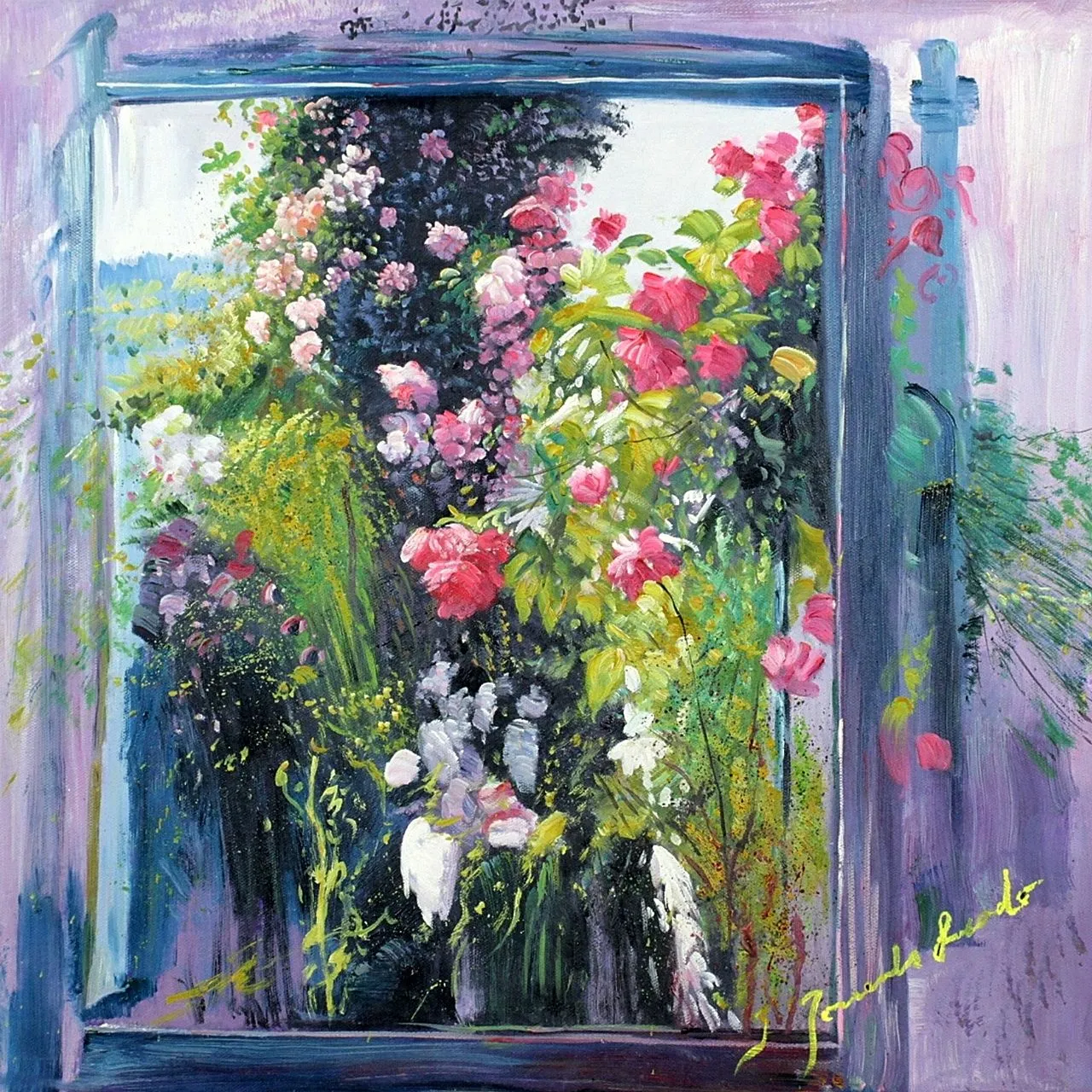 トレンツ・リャド バガテルの薔薇 風景画 花 公園 美品 版画 絵画 真作