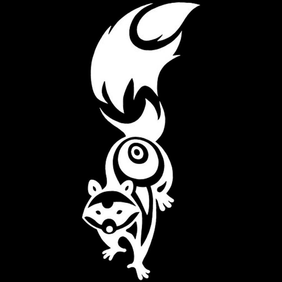 車 ステッカー たぬき 狸 タヌキ 生物 トライバル 給油口 おもしろ