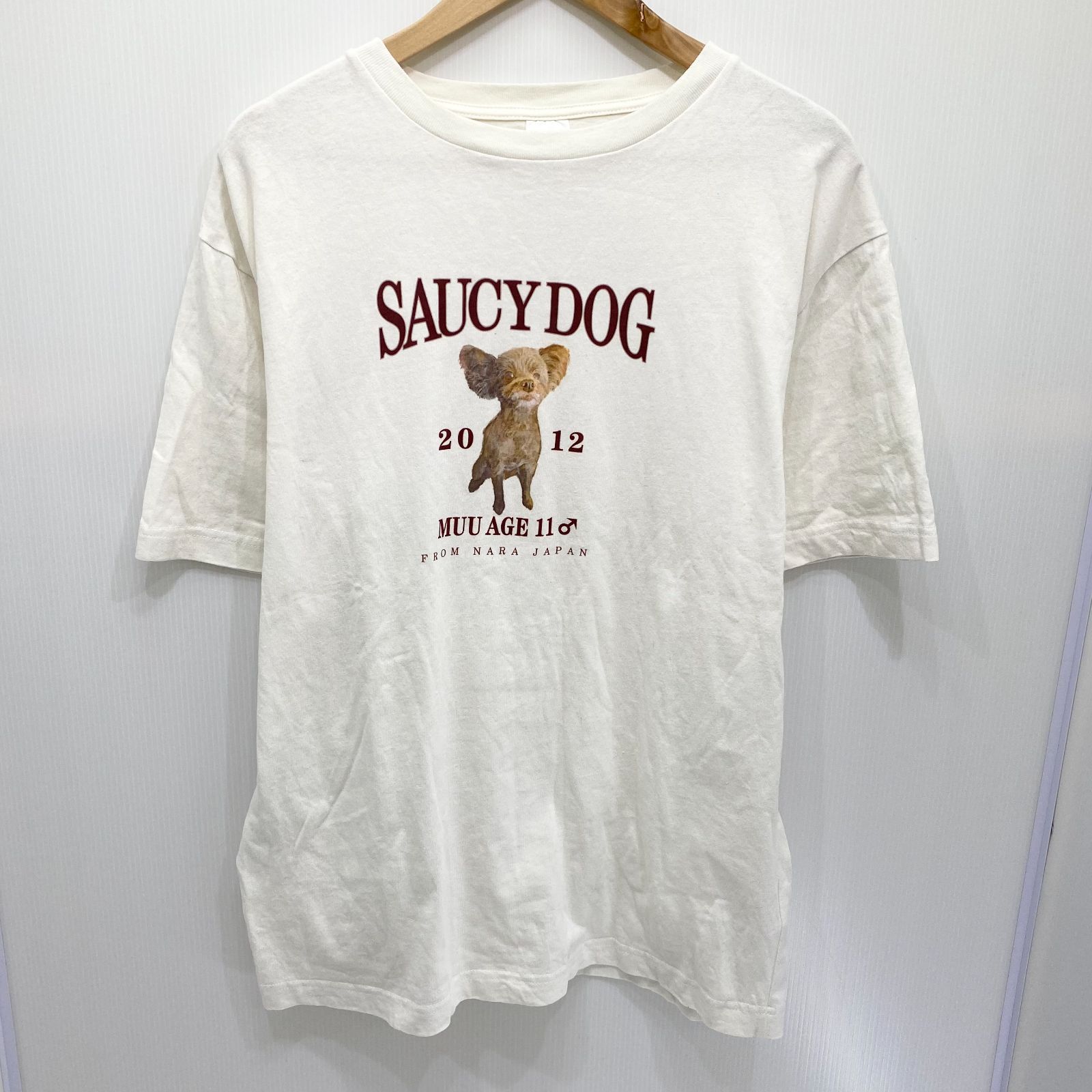 完売品 サウシードッグ Saucy Dog ミニ わんこ 刺繍 Tシャツ M 犬 犬の