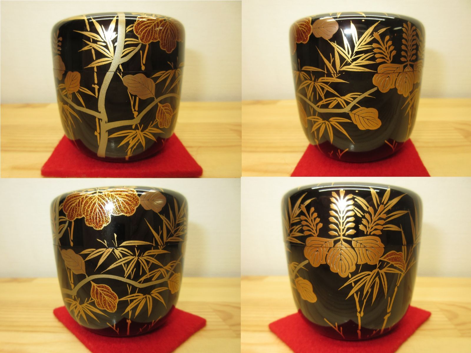塗師 前端雅峯 夜桜蒔絵大棗 茶道具 共箱 茶道具 山中塗 中村宗悦